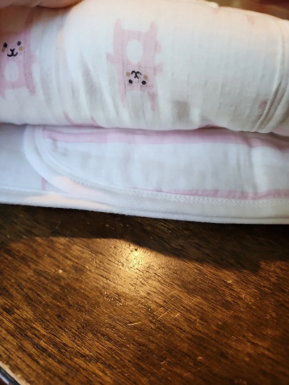 aden + anais Pink Mini Flannel Muslin Blanket Bunny Rabbit Striped 2016